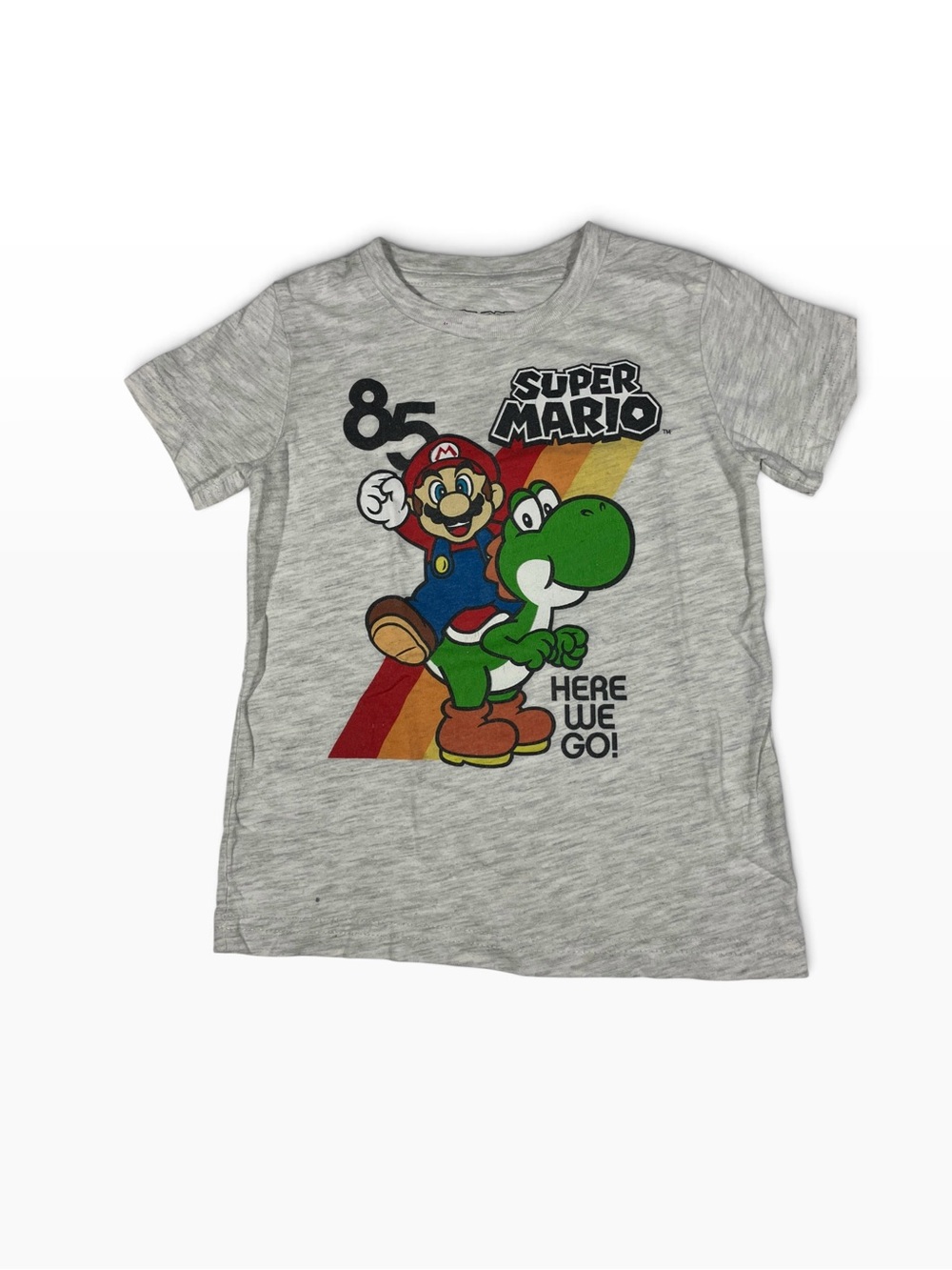 Nintendo Super Mario Yoshi 85 Here We Go Graphic T-Shirt 3T Gray Heather 2019